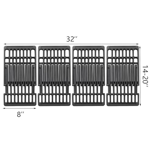 Cast Iron Adjustable Cooking 4 Grates Replacement Universal Expandable Adjust Cooking Grill Grids (Adjustable Grates)