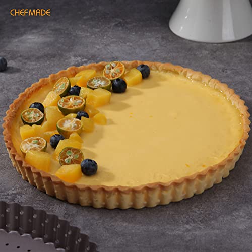 9.5 Inch Round Tart Pan with Holes Removable Loose Bottom (9.5" with Holes Removable Bottom)
