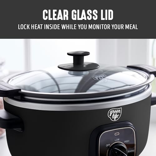 3.5QT Ceramic Nonstick Slow Cooker (Black / 3.5 Quarts)