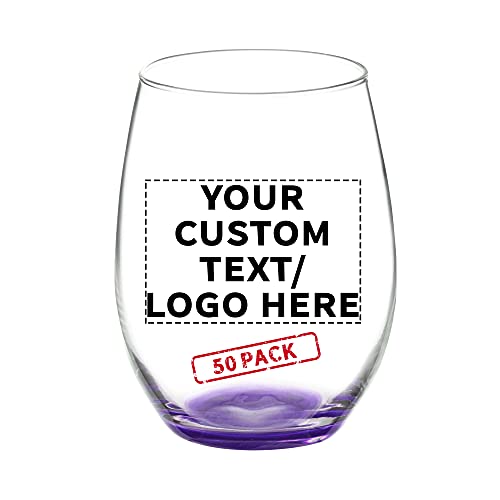 50 ARC Stemless Wine Glasses Set (50 Count)