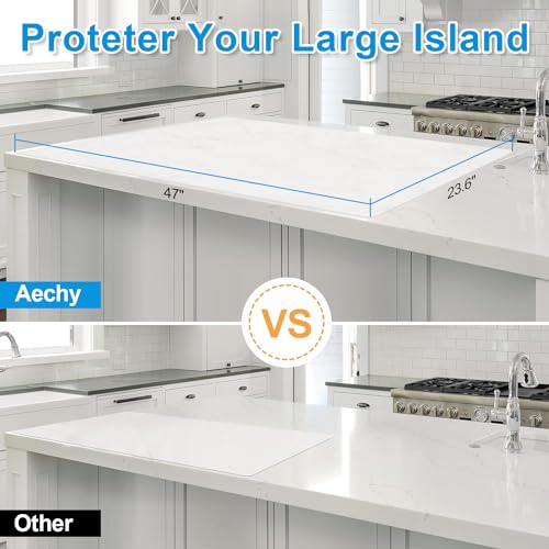 Silicone Mats for Kitchen Counter 47"x23.6"x0.08” (Translucent / 47"L x 23.6"W)