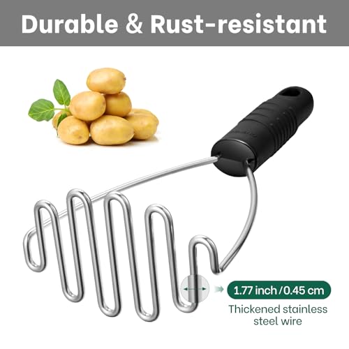 Ergonomic Soft Grip Stainless Steel Potato Masher