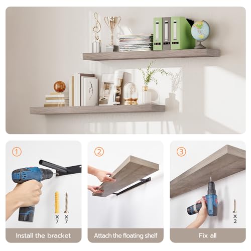 Floating Shelves for Wall (Greige / 15.7 Inches)
