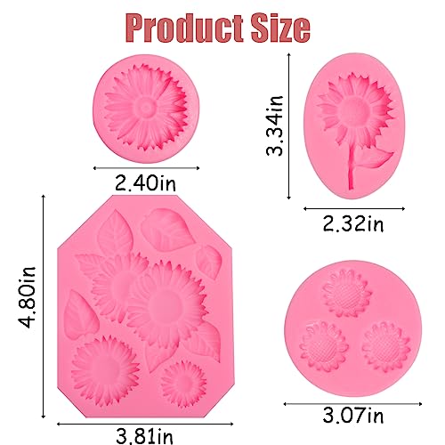Sunflower Mold Silicone 4 Pcs