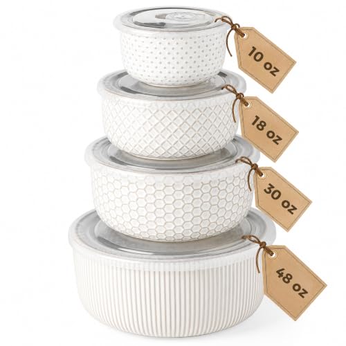 Ceramic Mixing Bowls Set of 4 (Off White 2 / Set of 4)