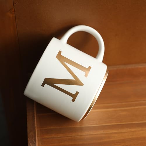 Monogram Ceramic Mugs (gold-M)