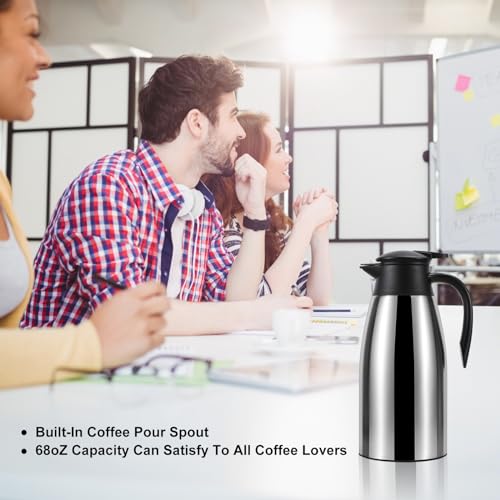 Thermal Coffee Carafe (silver+black / 70 Ounces)