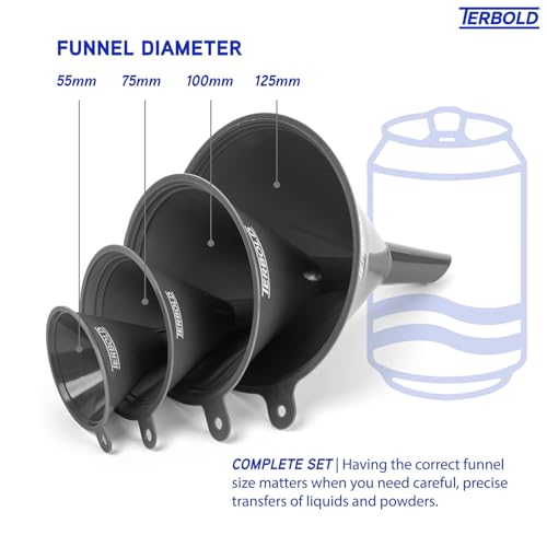 4pc Funnel Nesting Set in BPA Free Plastic for Kitchen Cooking