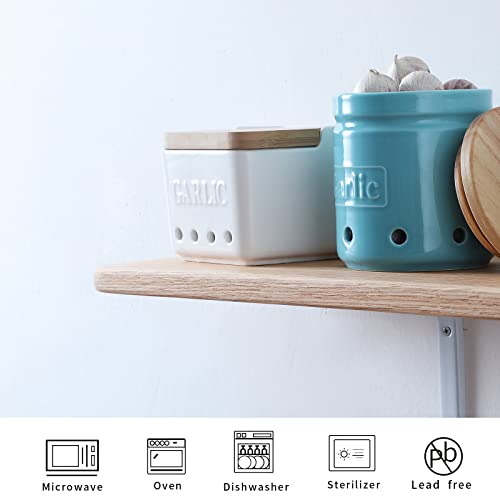 Garlic Keeper with Lid (White)