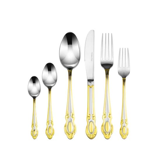 Venezia Collection Gold Flatware Serving Set for 12 ("Regency")