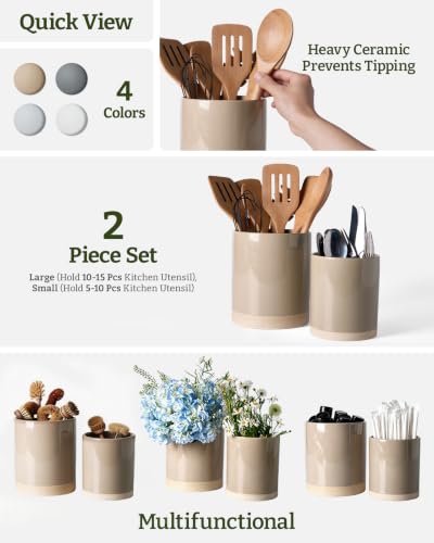 Ceramic Utensil Holder (Cinnamon Brown)