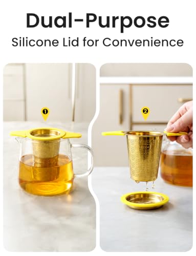 Tea Infuser for Loose Leaf Tea (1 Pack - Gold)