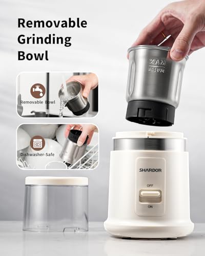 One Touch Coffee Grinder Electric (White / 1 BOWL)