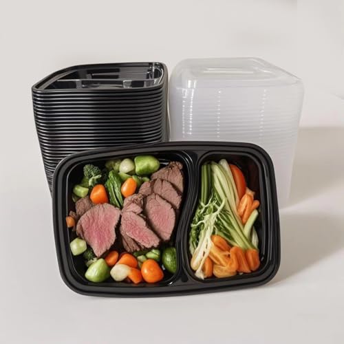 28oz 2compartment Plastic meal prep containers With Lids (28 oz square box)