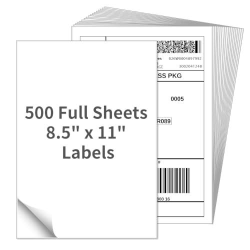 Full Sheet Shipping Labels (8-1/2" x 11" (1-UP) / 500 Sheets)