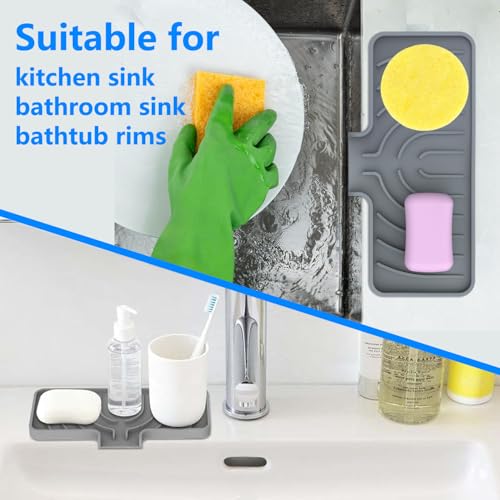 Sponge Holder for Kitchen Sink (Gray / 10"x 4")