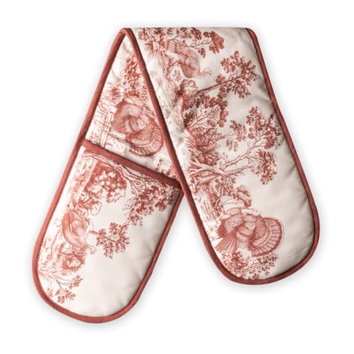 Double Oven Mitts 100% Cotton Double Oven Glove (098 - Holy Jouy - Brown / 7" x 35" (Double Oven Mitt))