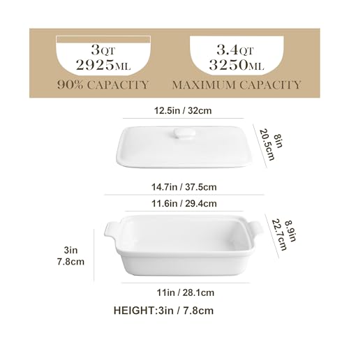 3.4 Qt Baking Dish with Lid (3.4 QT - White)
