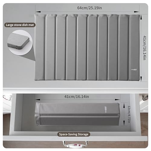 Stone Drying Mat for Kitchen Counter (PU-Grey)
