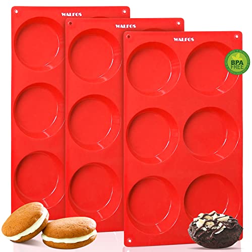 Silicone Whoopie Pie Baking Pans (Muffin Top Pan / 3 Pcs: 6 Cups, Regular)