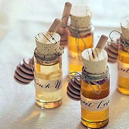 Wooden Honey Dipper Stick Collecting Dispensing Drizzling Jam Portable Wedding Party (8cm)