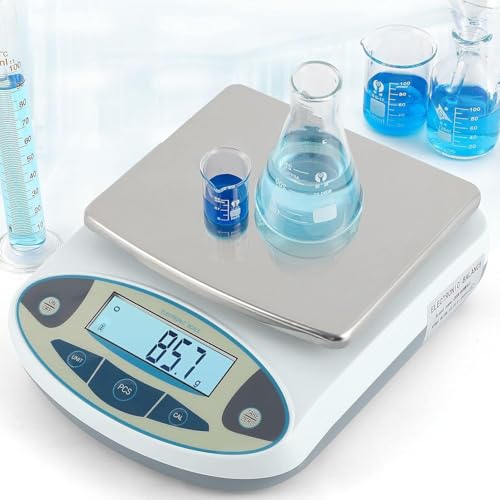 Lab Scale 5kgx0.1g Digital Precision Scale Electronic Balance Laboratory Weighing Industrial Scale Kitchen Counting Scale Scientific Scale Calibrated (5kg / 0.1g)