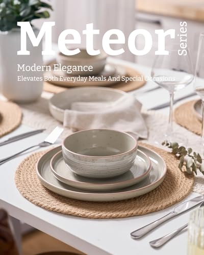 Meteor 16 Piece Dinnerware Set with Pasta Bowls (Matcha Green / Service for 4 (Include Pasta Bowls))