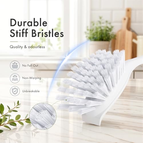 Dish Brush with Handle (Green+green / 2 Pack)