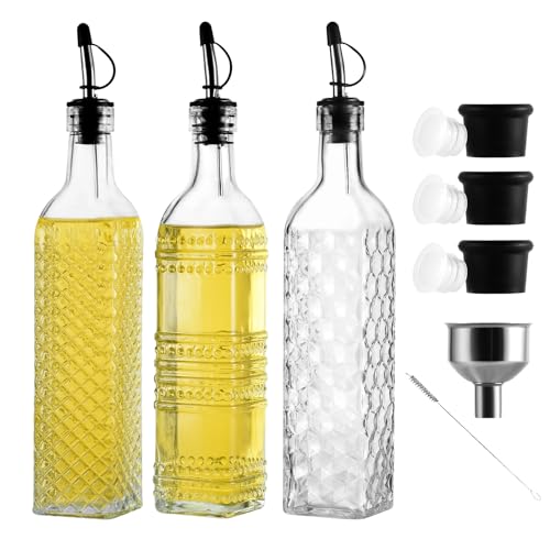 3 Pack Glass Oil Dispensers 500ML (3 Count)