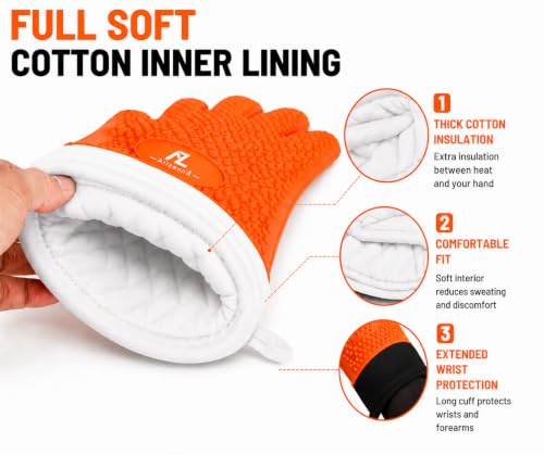 Silicone Oven Gloves (Orange)