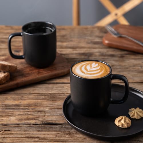 14oz Coffee Mugs Set of 6 (6 Count (Pack of 1) / Matte Black)