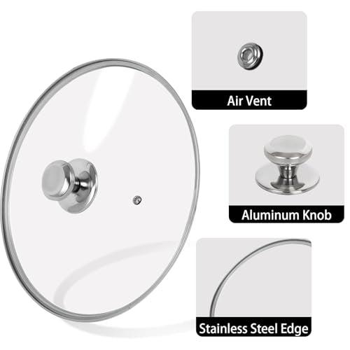 10.25 inch Tempered Glass Lid for Pots (10.25'' / Silver)