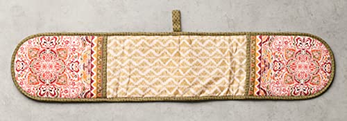 Double Oven Mitts 100% Cotton Double Oven Glove (036 - Damask / 7" x 35" (Double Oven Mitt))