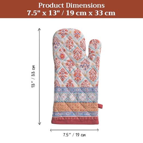 Maison d'Hermine Oven Gloves 100% Cotton Oven Mitt (025 - Romane / 7.5" x 13" (Oven Mitt))