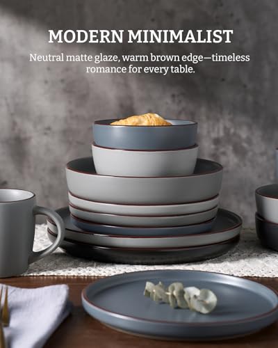 Mercury 16 Piece Dinnerware Set with Mugs (Multicolor / Service for 4 (Include Mugs))