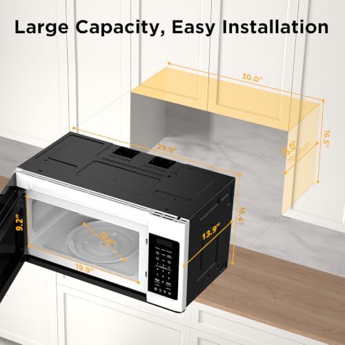 Over-the-Range Microwave Oven, 1.7 Cu.Ft, 1000W, White (1.7 Cu.Ft White)