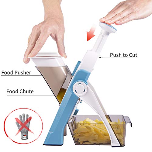 Safe Mandoline Slicer (Light Blue)