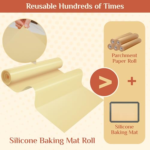 Silicone Baking Mat Roll (Beige / 72"L x 24"W)