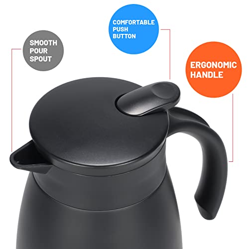 34oz Insulated Coffee Carafe with Handle (Black / 34 Ounces)
