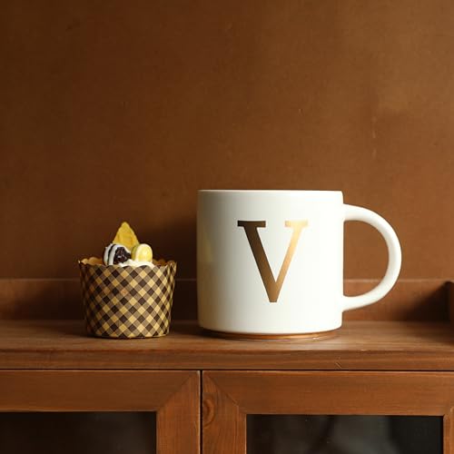 Monogram Ceramic Mugs (gold-V)