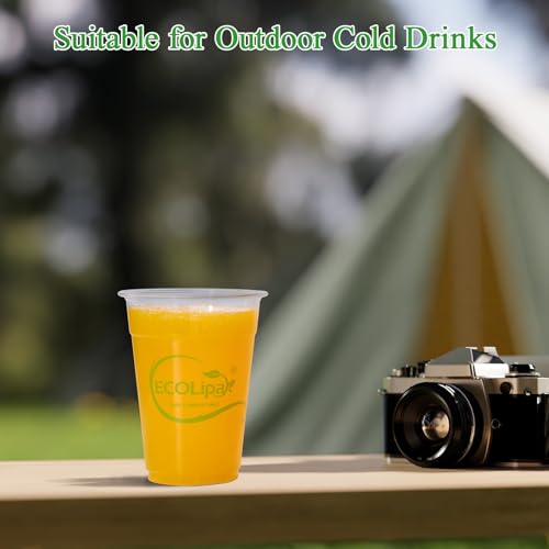 1000 Count 9 OZ Clear Compostable Plastic Cups for Restaurant (9oz-clear)