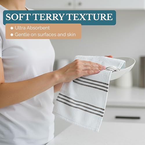 Kitchen Towel Set 8 Pc (Terry - Grey / Kitchen Towel Set - 8 Pack)