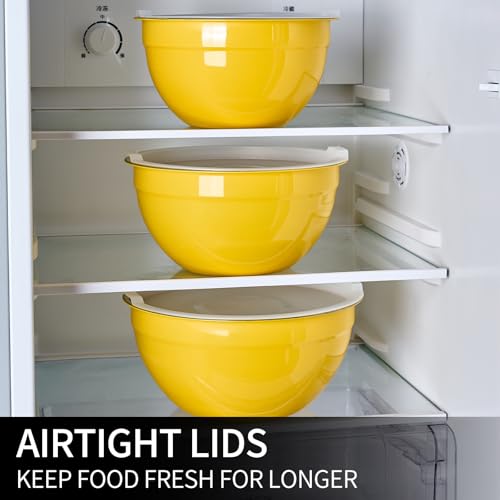 Yellow Mixing Bowls with Lids Set of 7 (Yellow / 7 Sizes)