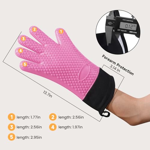 BBQ Gloves Heat Resistant Oven Mitts (2 Count)