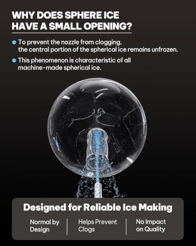 2.4″ Ice Ball Maker Countertop (Rock Black / Ice Ball-100 pcs/Day)