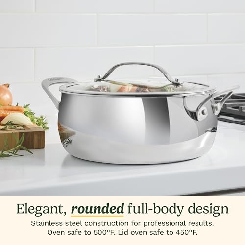 PureClad™ Triple Ply Stainless Steel 4.5 Qt. Dutch Oven w (4.5 Quart Dutch Oven)