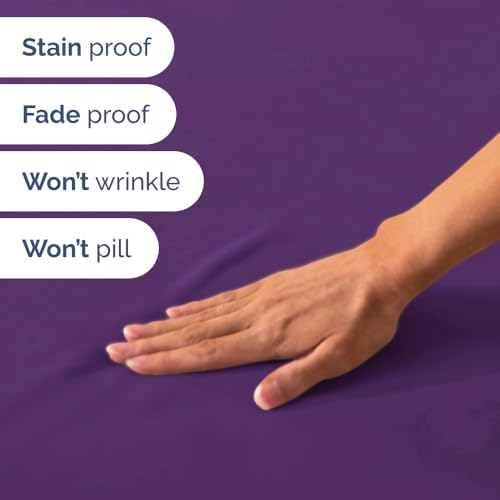 Short Queen Size 4 Piece Bed Sheet Set (36 - Purple / Short Queen)