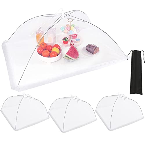 4 Pcs Extra Large Mesh Food Cover Tent Umbrella for Outside Parties (40"x24" 17"x17")