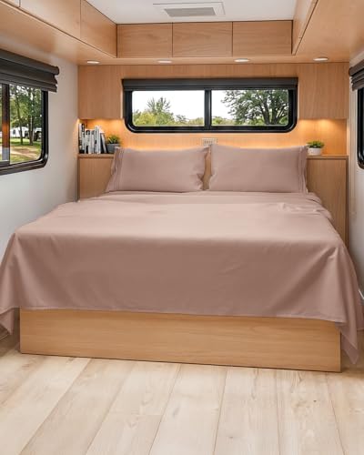 Short Queen Size 4 Piece Bed Sheet Set (34 - Mauve / Short Queen)