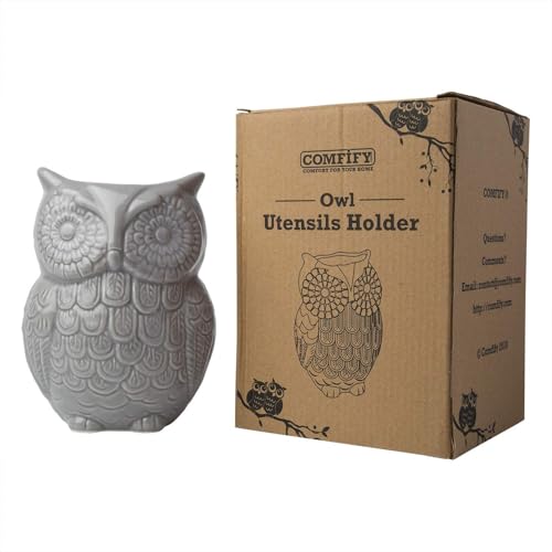 Gray Owl Utensil Holder (Gray)